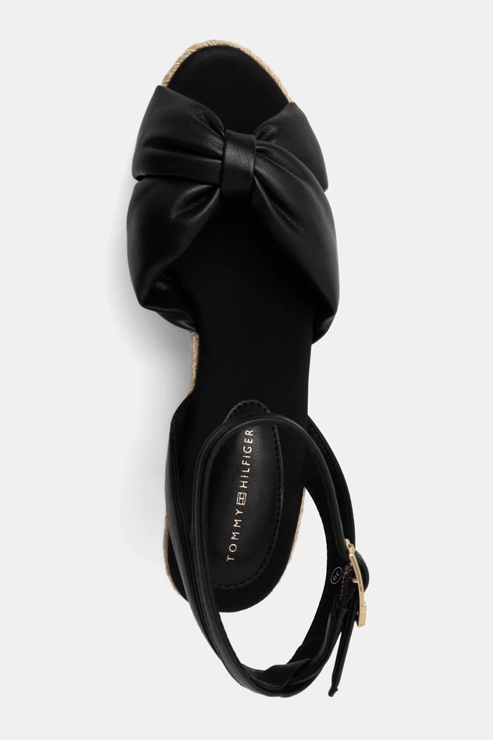 Sandále Tommy Hilfiger TH BOW HIGH CORK WEDG čierna FW0FW09011