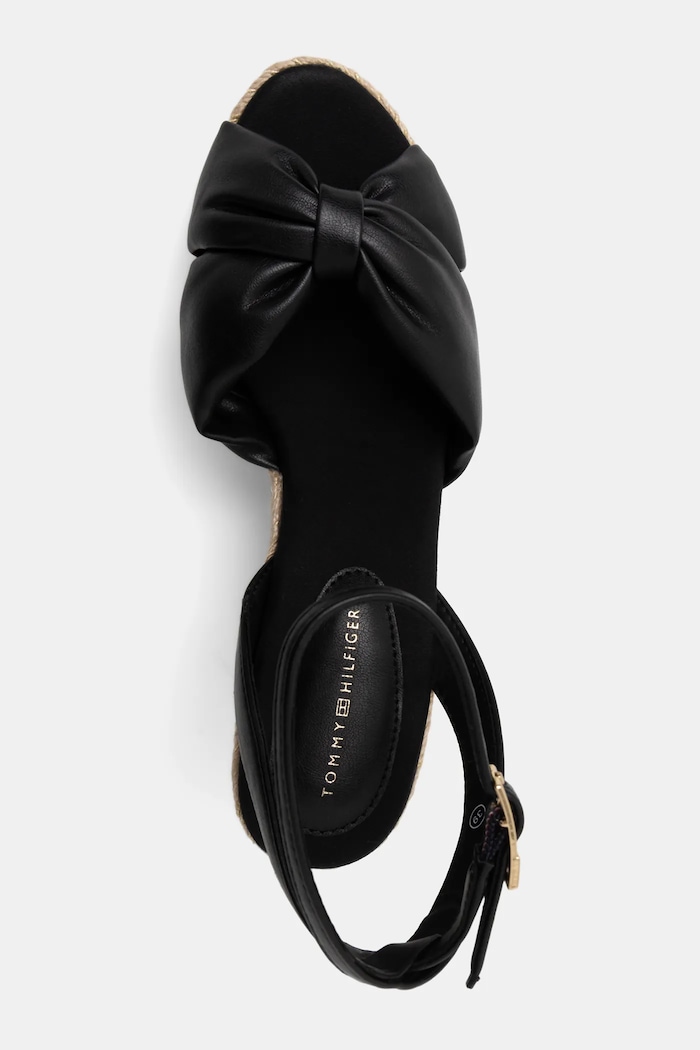 Sandále Tommy Hilfiger TH BOW HIGH CORK WEDG čierna FW0FW09011