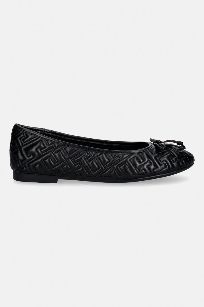 Tommy Hilfiger bőr balerina cipő TH QUILTED BALLERINA FW0FW09264 fekete SS26