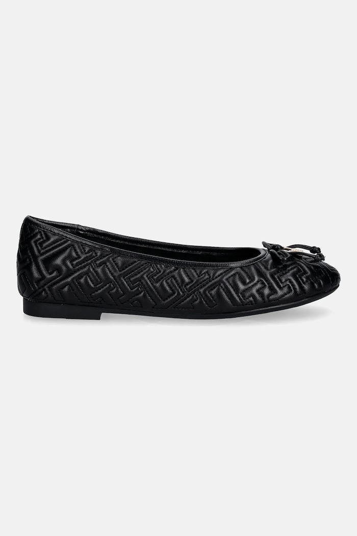 Tommy Hilfiger bőr balerina cipő TH QUILTED BALLERINA FW0FW09264 fekete SS26