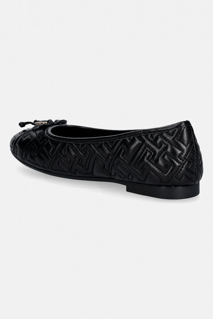 Cipők Tommy Hilfiger bőr balerina cipő TH QUILTED BALLERINA FW0FW09264 fekete