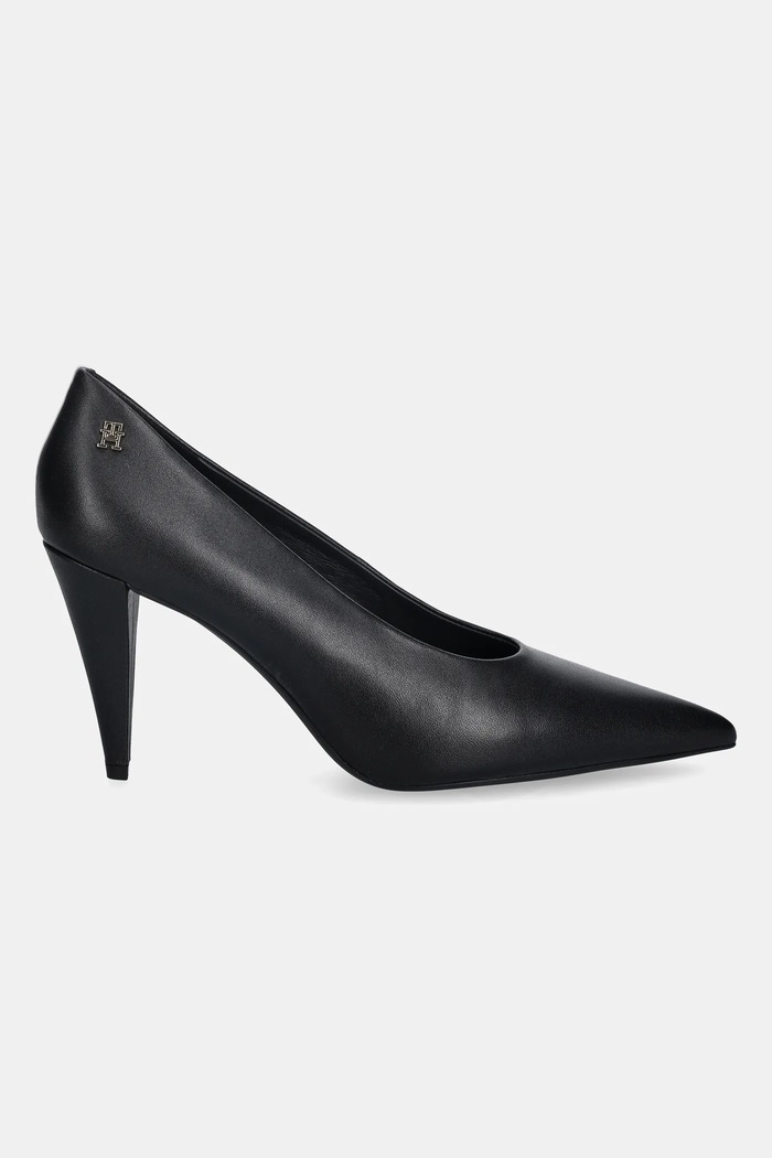 Kožené lodičky Tommy Hilfiger TH SMOOTH LEATHER PUMP FW0FW08960 čierna SS26
