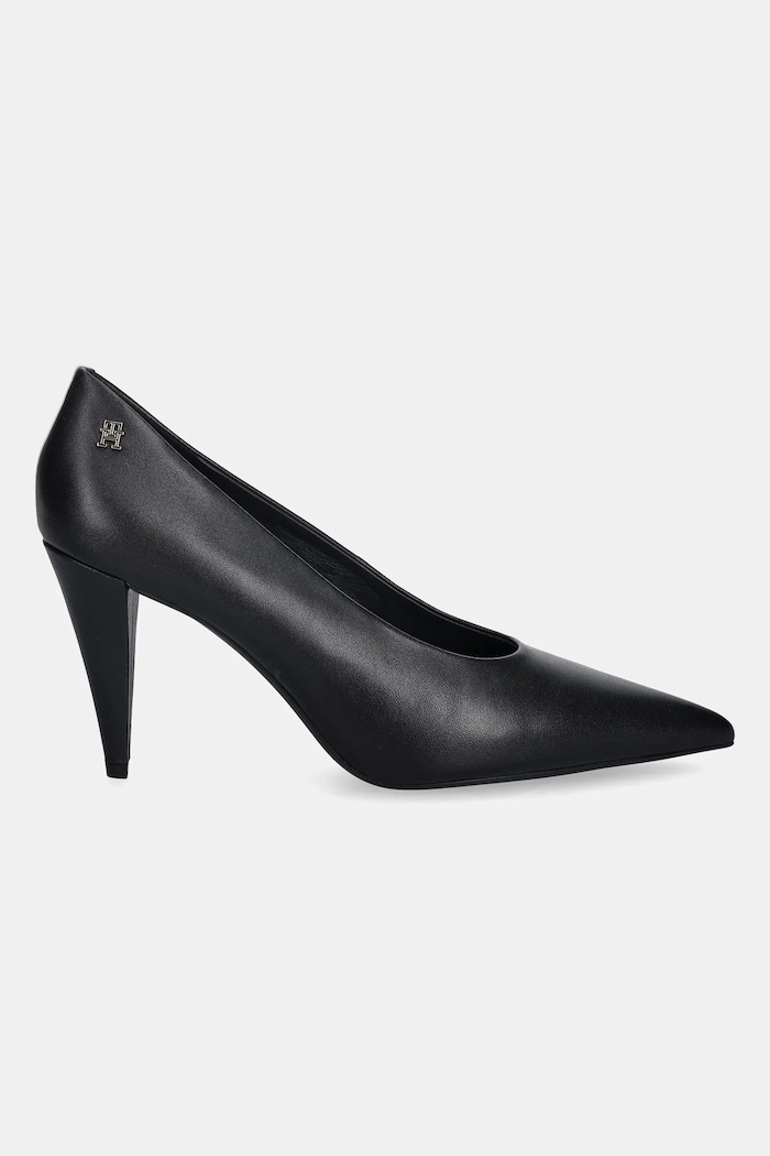 Kožené lodičky Tommy Hilfiger TH SMOOTH LEATHER PUMP FW0FW08960 čierna SS26
