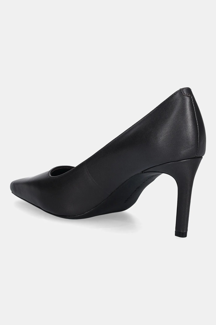 Obuv Kožené lodičky Tommy Hilfiger TH LOGO LTH PUMP SLANTED HL FW0FW09008 hnedá