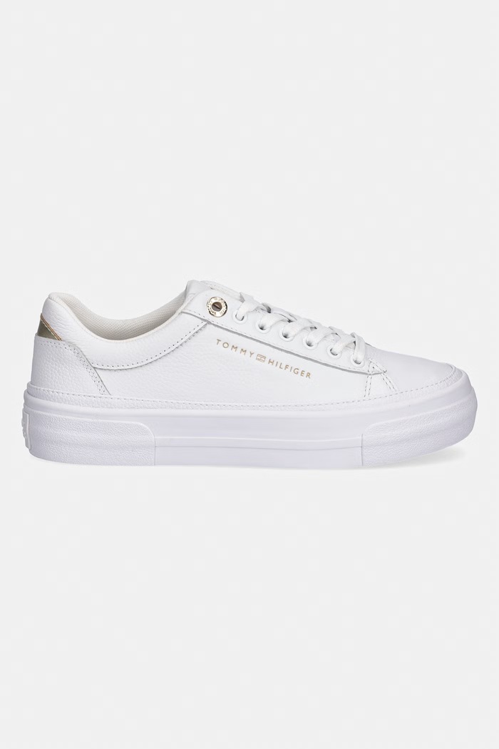 Tenisky Tommy Hilfiger TH PLATFORM SNEAKER TUMBLED LTR FW0FW09018 biela SS26