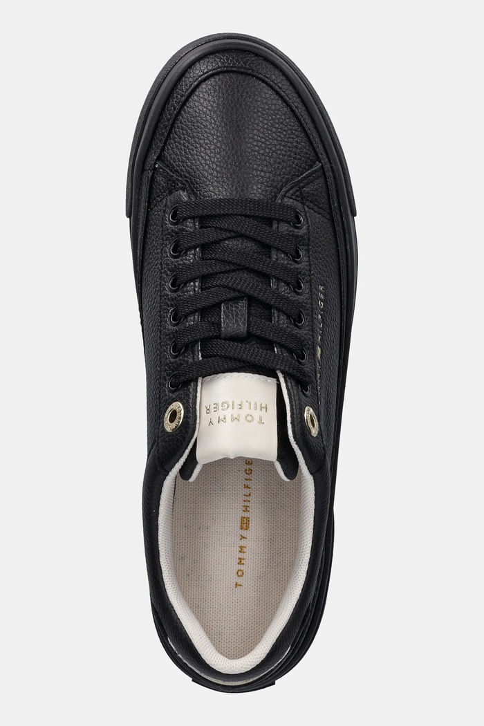 Tommy Hilfiger sportcipő TH PLATFORM SNEAKER TUMBLED LTR fekete FW0FW09018