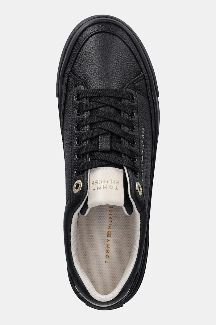 Tommy Hilfiger sportcipő TH PLATFORM SNEAKER TUMBLED LTR fekete FW0FW09018