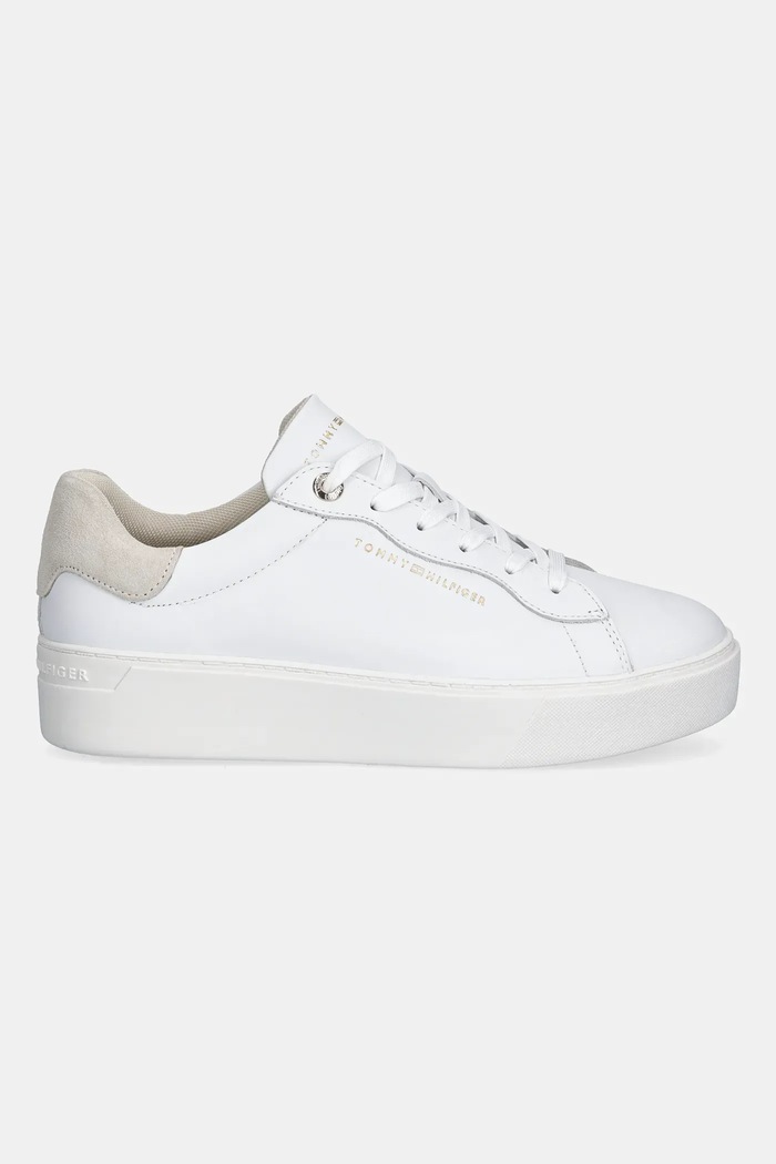 Tommy Hilfiger bőr sportcipő CHIC PLATFORM CUPSOLE SNEAKER FW0FW09021 fehér SS26