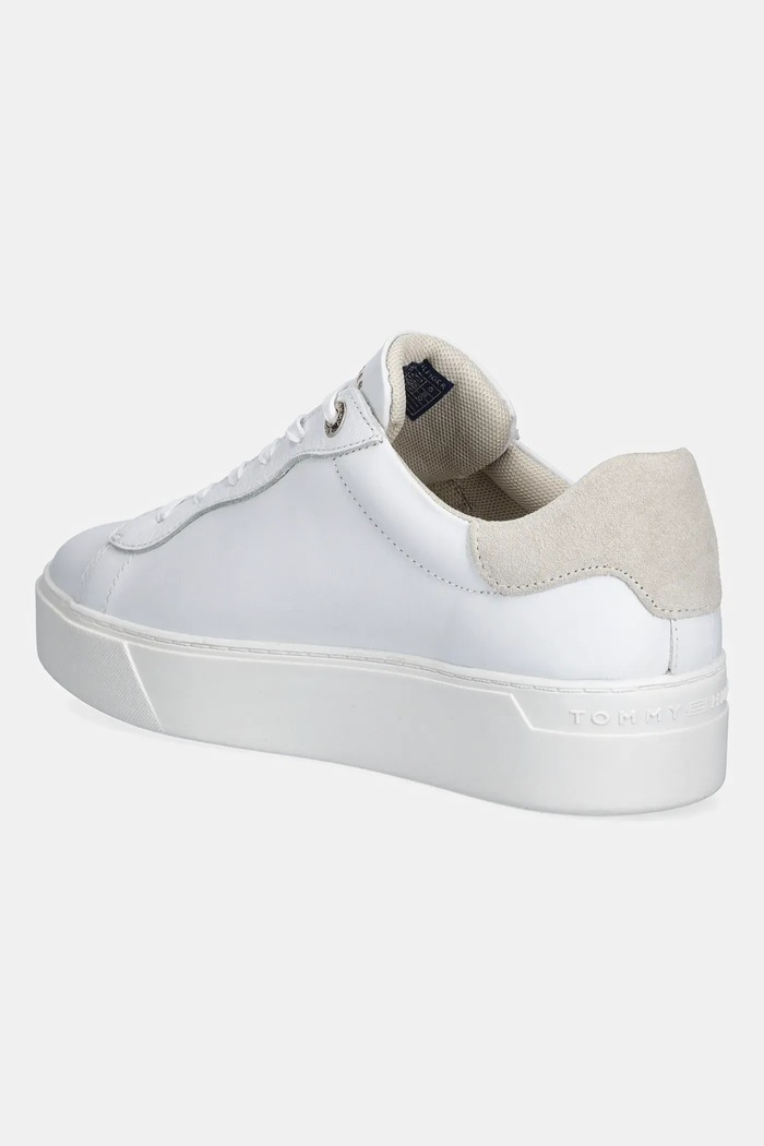 Cipők Tommy Hilfiger bőr sportcipő CHIC PLATFORM CUPSOLE SNEAKER FW0FW09021 fehér