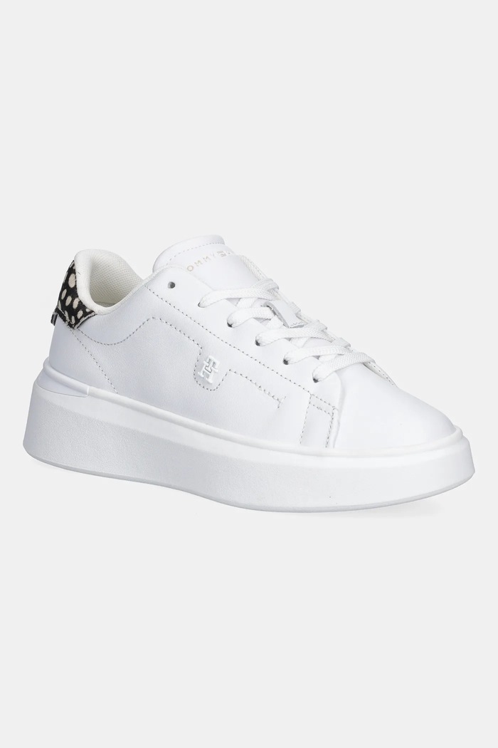 Tommy Hilfiger bőr sportcipő ANIMAL PRINT PLATFORM SNEAKER egyéb fehér FW0FW09023