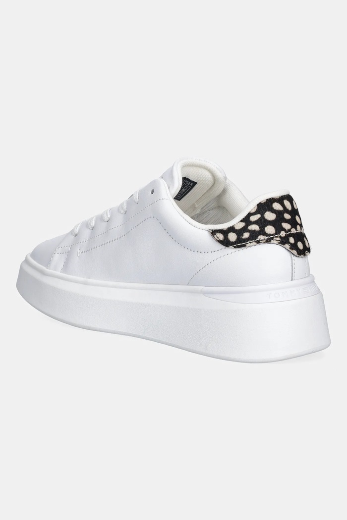 Cipők Tommy Hilfiger bőr sportcipő ANIMAL PRINT PLATFORM SNEAKER FW0FW09023 fehér