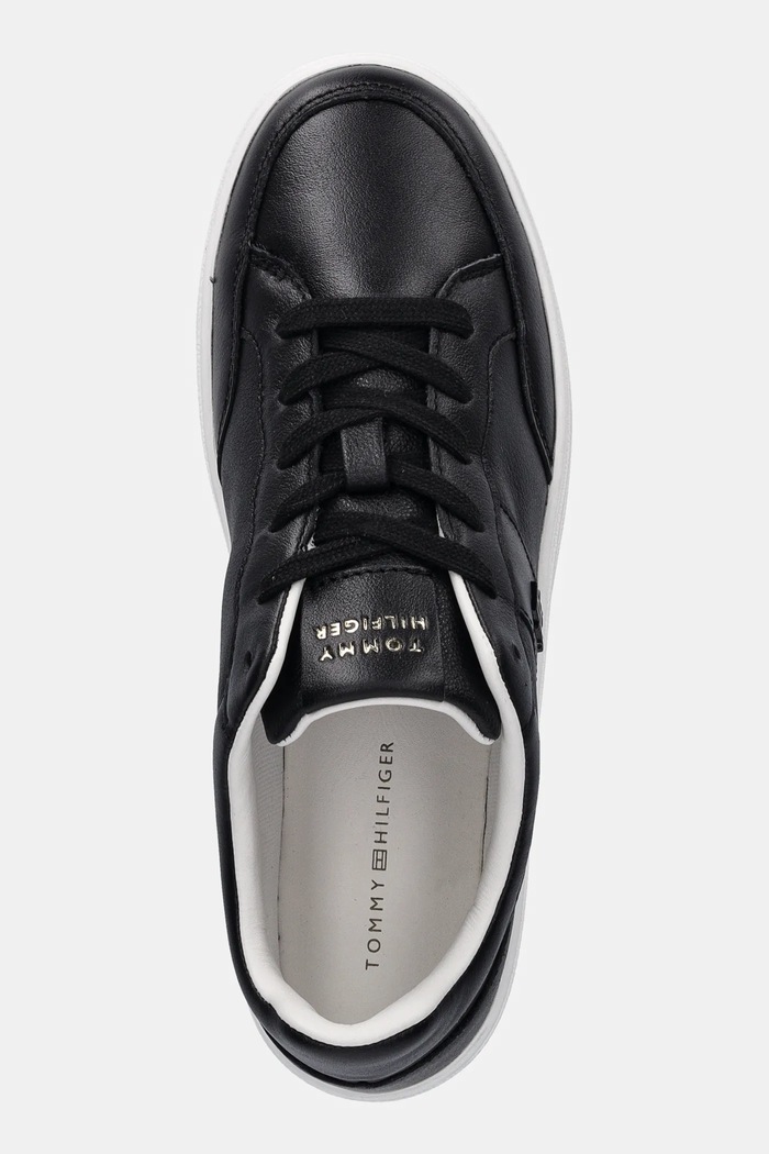 Tommy Hilfiger sneakersy skórzane TH HERITAGE COURT SNEAKER LTR czarny FW0FW09028