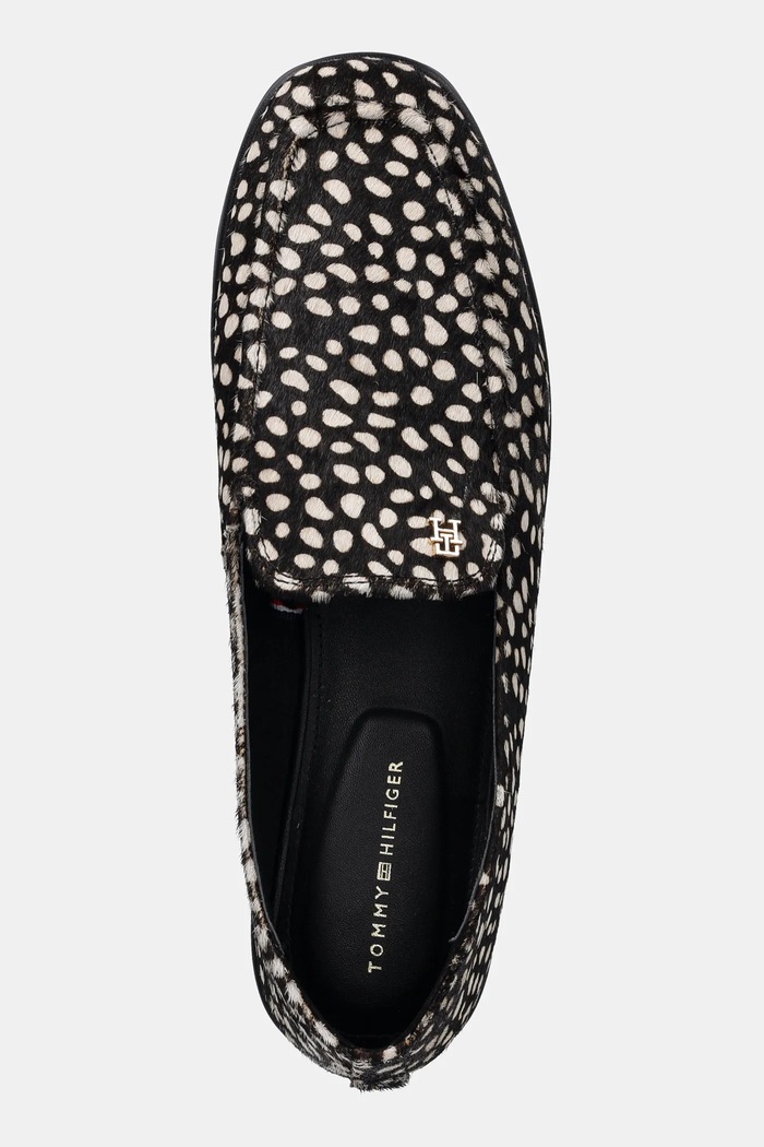 Tommy Hilfiger velúr mokaszin TH PONEY HAIR LOAFER fekete FW0FW09169