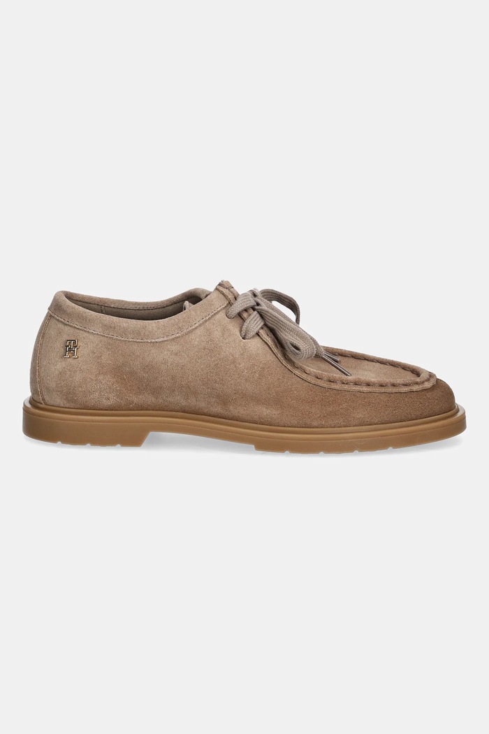 Tommy Hilfiger mokasyny zamszowe LIGHTWEIGHT SUEDE APRON TOE FW0FW09262 beżowy SS26