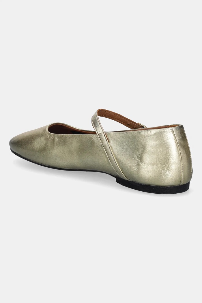 Obuwie Tommy Hilfiger baleriny skórzane HILFIGER GOLD BALLERINAS FW0FW09320 złoty