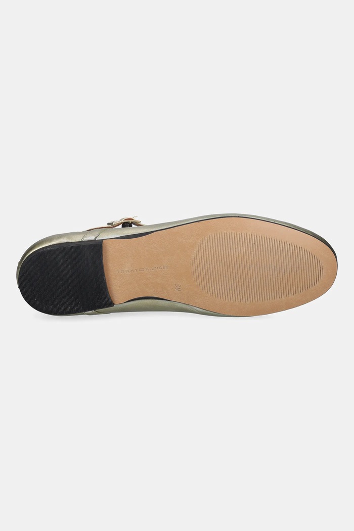 Tommy Hilfiger baleriny skórzane HILFIGER GOLD BALLERINAS FW0FW09320 złoty