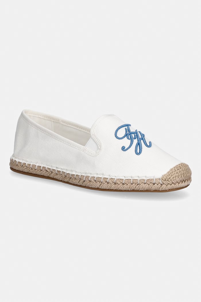Tommy Hilfiger espadrile pentru femei TH SCRIPT SUMMER ESPADRILLE alb FW0FW09240