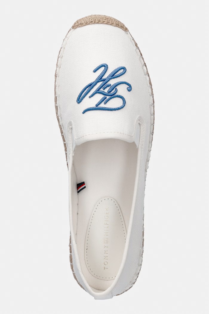 Tommy Hilfiger espadrile pentru femei TH SCRIPT SUMMER ESPADRILLE alb FW0FW09240