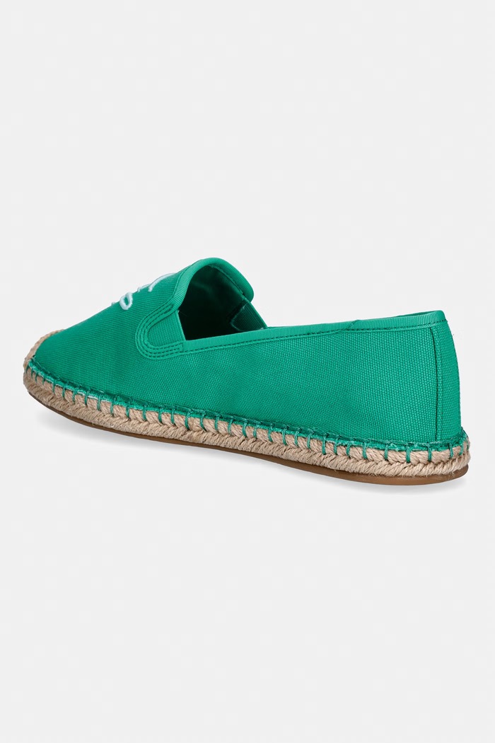 Încălțăminte Tommy Hilfiger espadrile pentru femei TH SCRIPT SUMMER ESPADRILLE FW0FW09240 verde