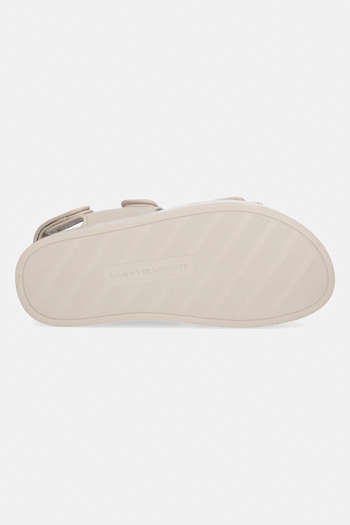 Tommy Hilfiger sandale cu platformă pentru femei, din piele LEATHER SPORTY PLATFORM SANDAL FW0FW09119 bej