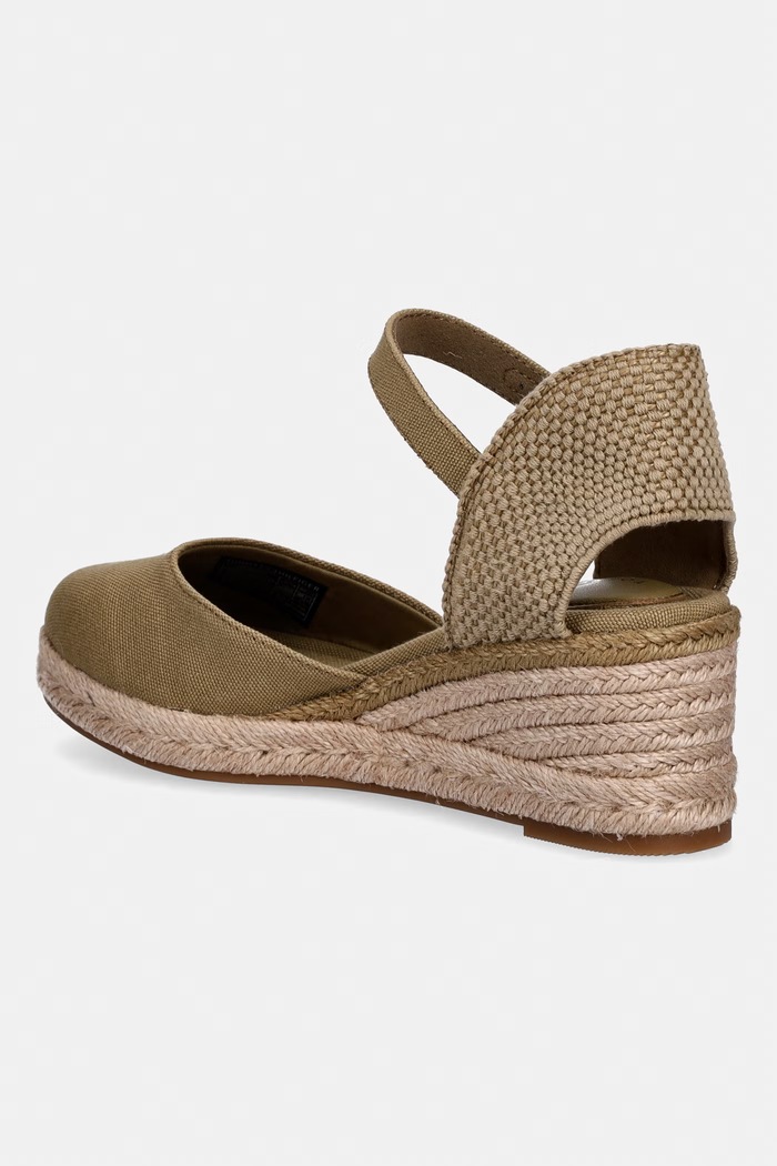 Obuv Tommy Hilfiger dámske espadrilky na platforme MID WEDGE ESPAD CLOSED TOE FW0FW09233 zelená