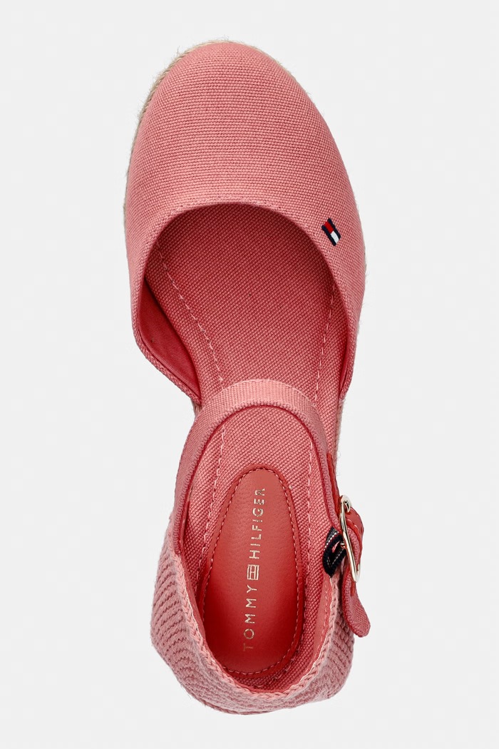 Tommy Hilfiger dámske espadrilky na platforme MID WEDGE ESPAD CLOSED TOE ružová FW0FW09233