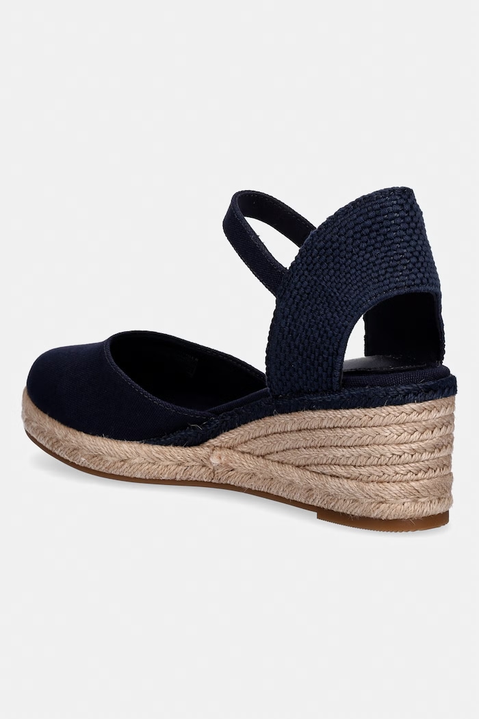 Obuv Tommy Hilfiger dámske espadrilky na platforme MID WEDGE ESPAD CLOSED TOE FW0FW09233 tmavomodrá