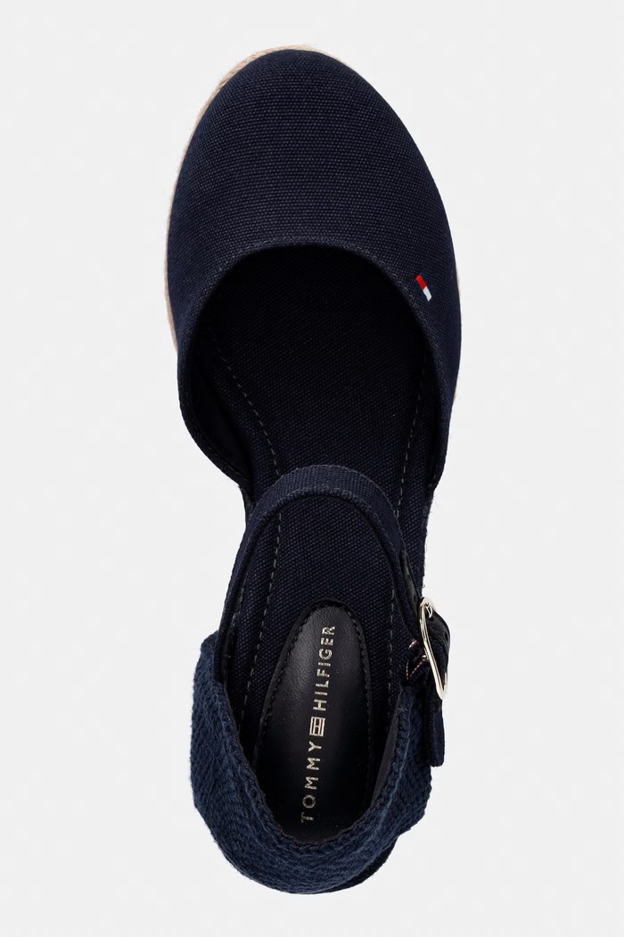 Tommy Hilfiger dámske espadrilky na platforme MID WEDGE ESPAD CLOSED TOE tmavomodrá FW0FW09233