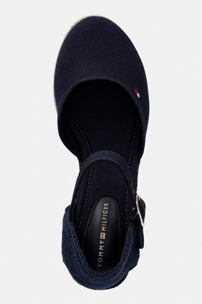 Tommy Hilfiger dámske espadrilky na platforme MID WEDGE ESPAD CLOSED TOE tmavomodrá FW0FW09233