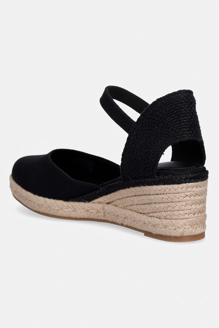Obuv Tommy Hilfiger dámske espadrilky MID WEDGE ESPAD CLOSED TOE FW0FW09233 čierna