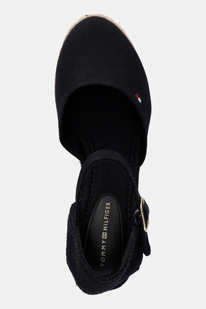 Tommy Hilfiger dámske espadrilky MID WEDGE ESPAD CLOSED TOE čierna FW0FW09233