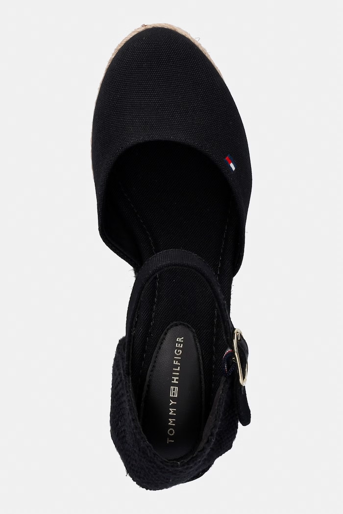 Tommy Hilfiger dámske espadrilky MID WEDGE ESPAD CLOSED TOE čierna FW0FW09233