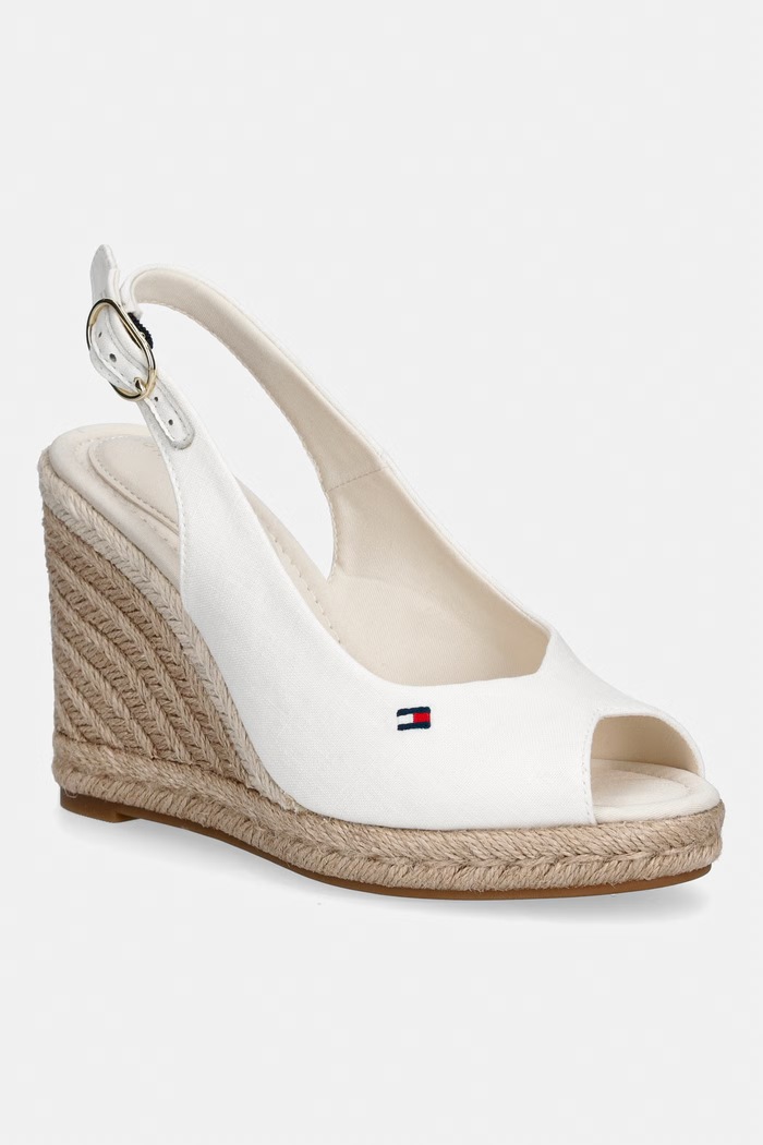 Tommy Hilfiger sandale wedges FLAG HIGH WEDGE ESPAD SLINGBACK alb FW0FW09343