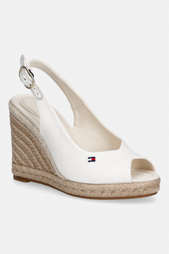 Tommy Hilfiger sandale wedges FLAG HIGH WEDGE ESPAD SLINGBACK alb FW0FW09343