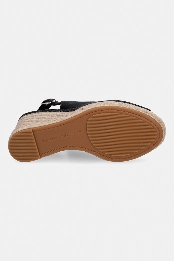 Tommy Hilfiger sandały na koturnie FLAG HIGH WEDGE ESPAD SLINGBACK FW0FW09343 czarny