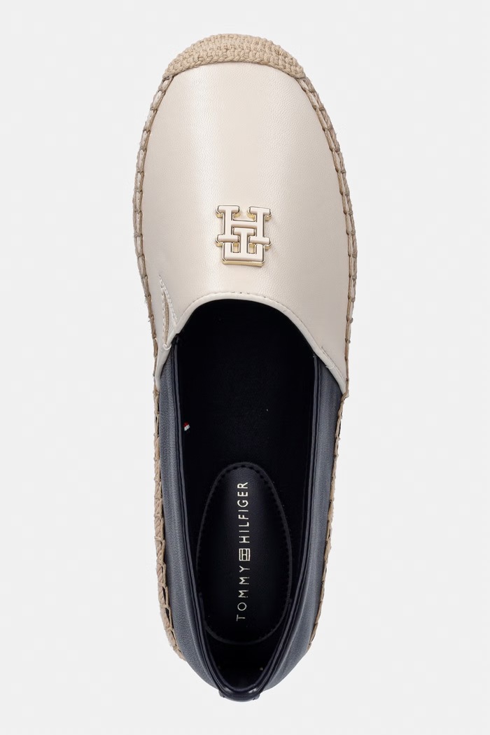 Tommy Hilfiger espadryle damskie TH LOGO LEATHER ESPADRILLE beżowy FW0FW09246