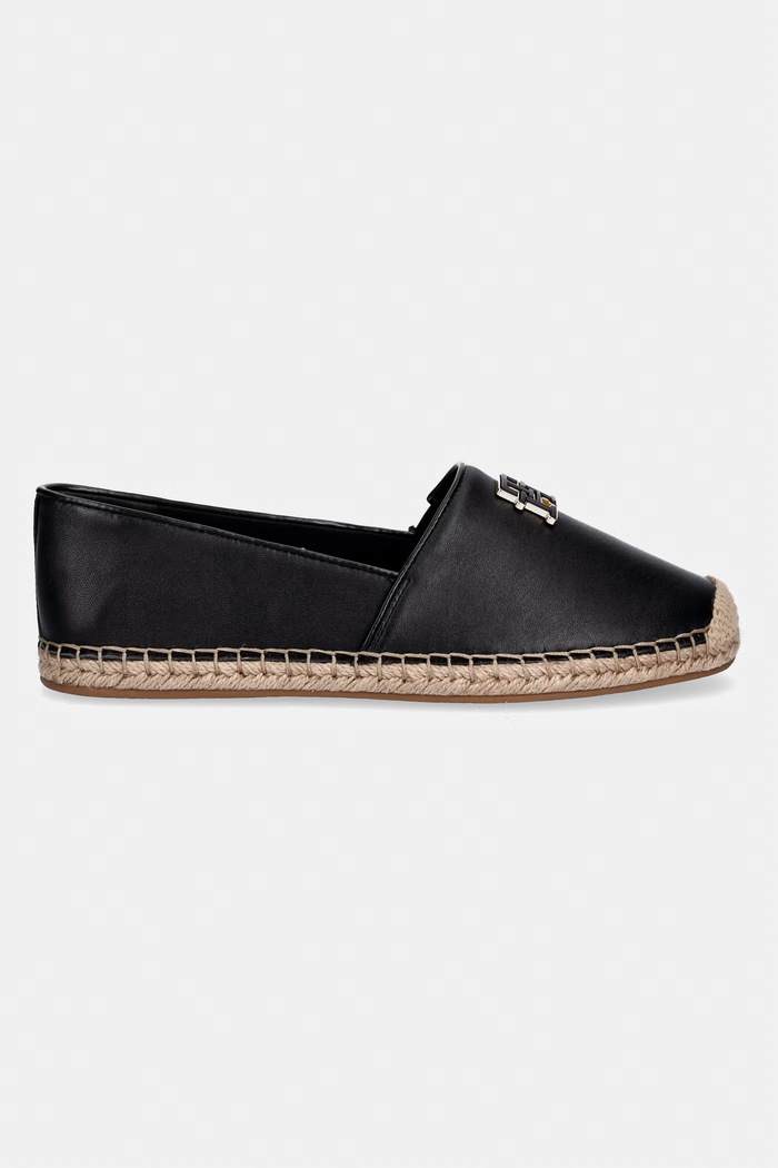 Tommy Hilfiger espadrilky dámske TH LOGO LEATHER ESPADRILLE FW0FW09246 čierna SS26