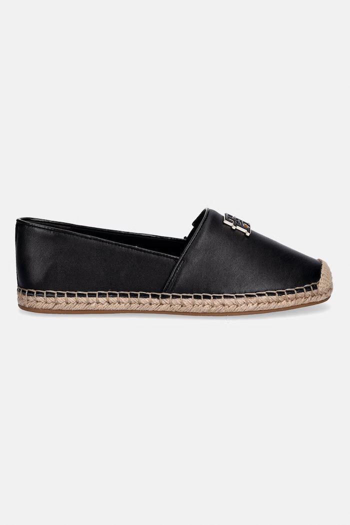 Tommy Hilfiger espadrilky dámske TH LOGO LEATHER ESPADRILLE FW0FW09246 čierna SS26
