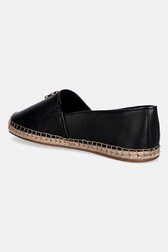 Obuv Tommy Hilfiger espadrilky dámske TH LOGO LEATHER ESPADRILLE FW0FW09246 čierna