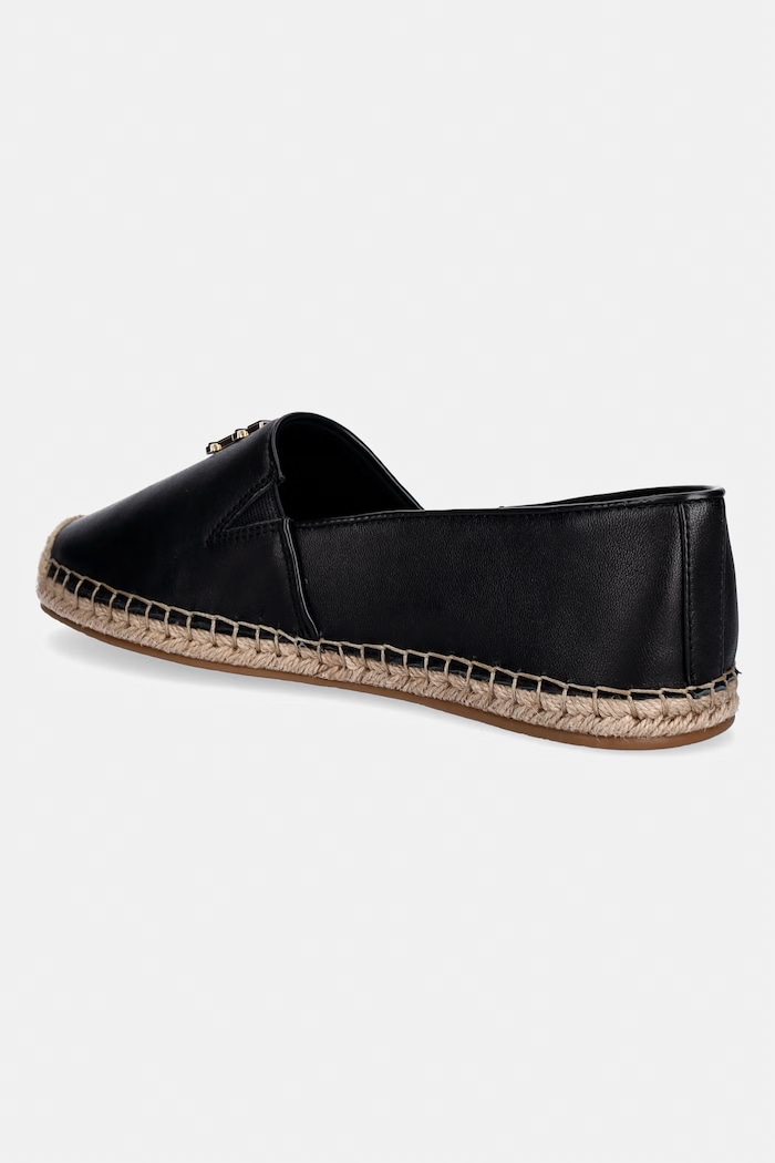Obuv Tommy Hilfiger espadrilky dámske TH LOGO LEATHER ESPADRILLE FW0FW09246 čierna