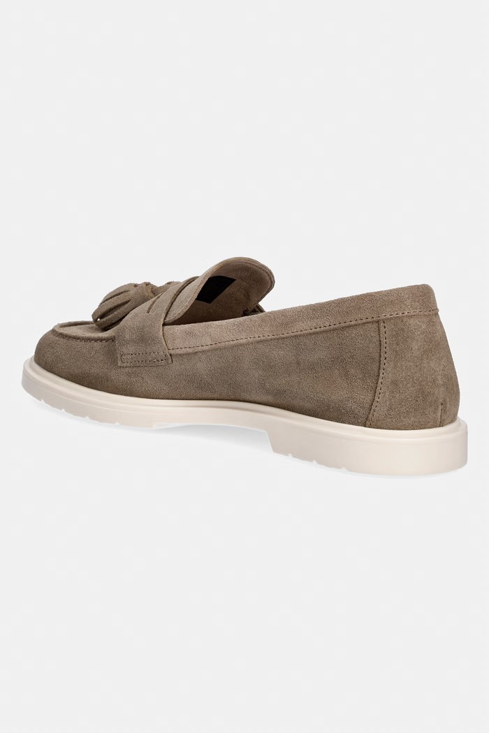 Obuv Tommy Hilfiger dámske semišové mokasíny LIGHT SUEDE TASSEL LOAFER FW0FW09285 béžová
