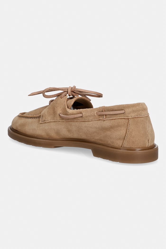 Obuwie Tommy Hilfiger mokasyny damskie zamszowe LIGHT SUEDE BOAT SHOE FW0FW09337 brązowy