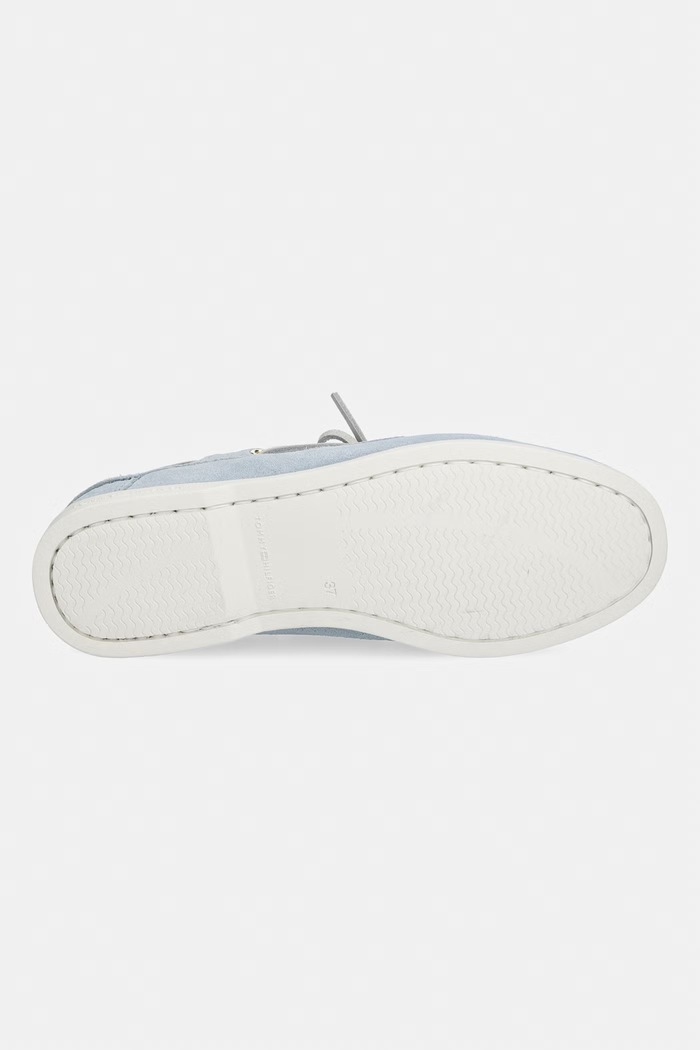 Tommy Hilfiger mokasyny damskie zamszowe HILFIGER SUEDE BOAT SHOE FW0FW09338 niebieski