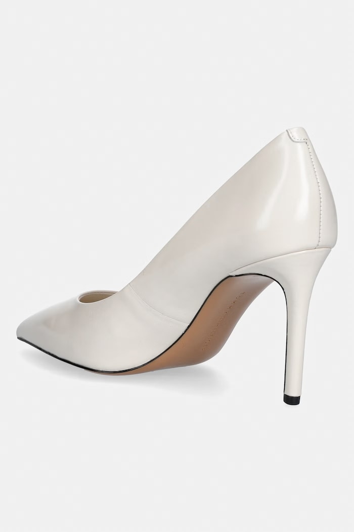 Obuv Tommy Hilfiger lodičky kožené ESSENTIAL POINTED PUMP FW0FW09362 biela