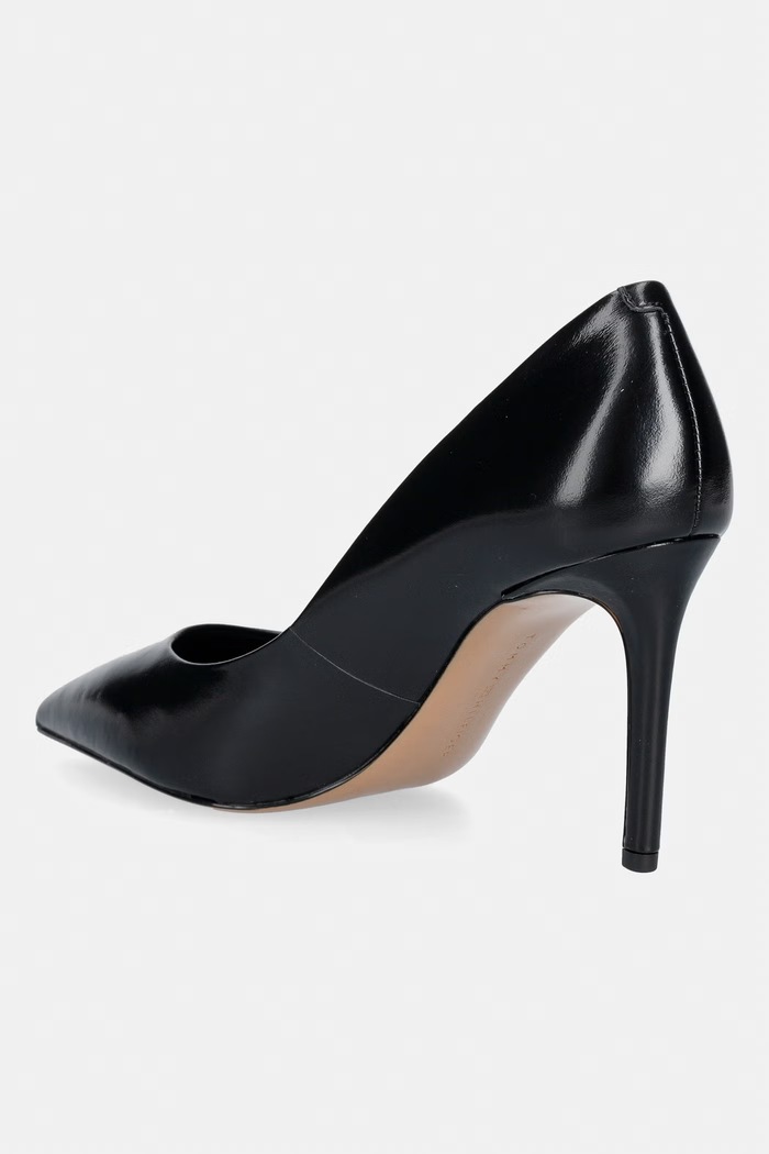 Obuwie Tommy Hilfiger szpilki skórzane ESSENTIAL POINTED PUMP FW0FW09362 czarny