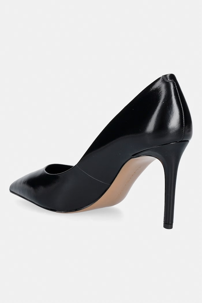 Obuwie Tommy Hilfiger szpilki skórzane ESSENTIAL POINTED PUMP FW0FW09362 czarny