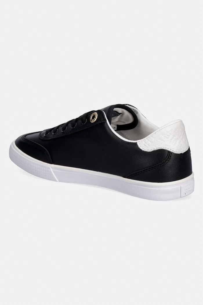 Obuv Tommy Hilfiger TH CHIC LOW PROFILE VULC tenisky dámske kožené FW0FW09104 čierna