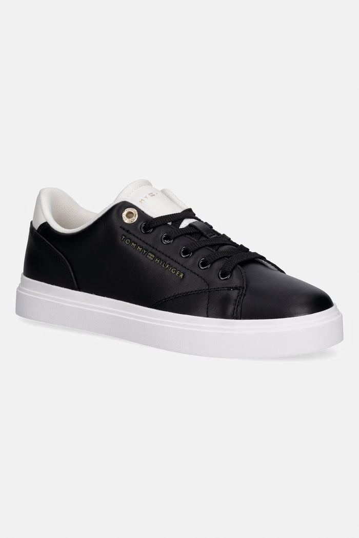 Tommy Hilfiger TH FEMININE CUPSOLE LEATHER tenisky dámske čierna FW0FW09105