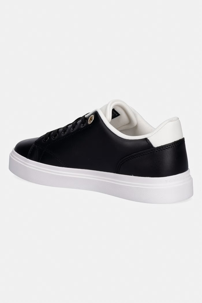 Obuv Tommy Hilfiger TH FEMININE CUPSOLE LEATHER tenisky dámske FW0FW09105 čierna