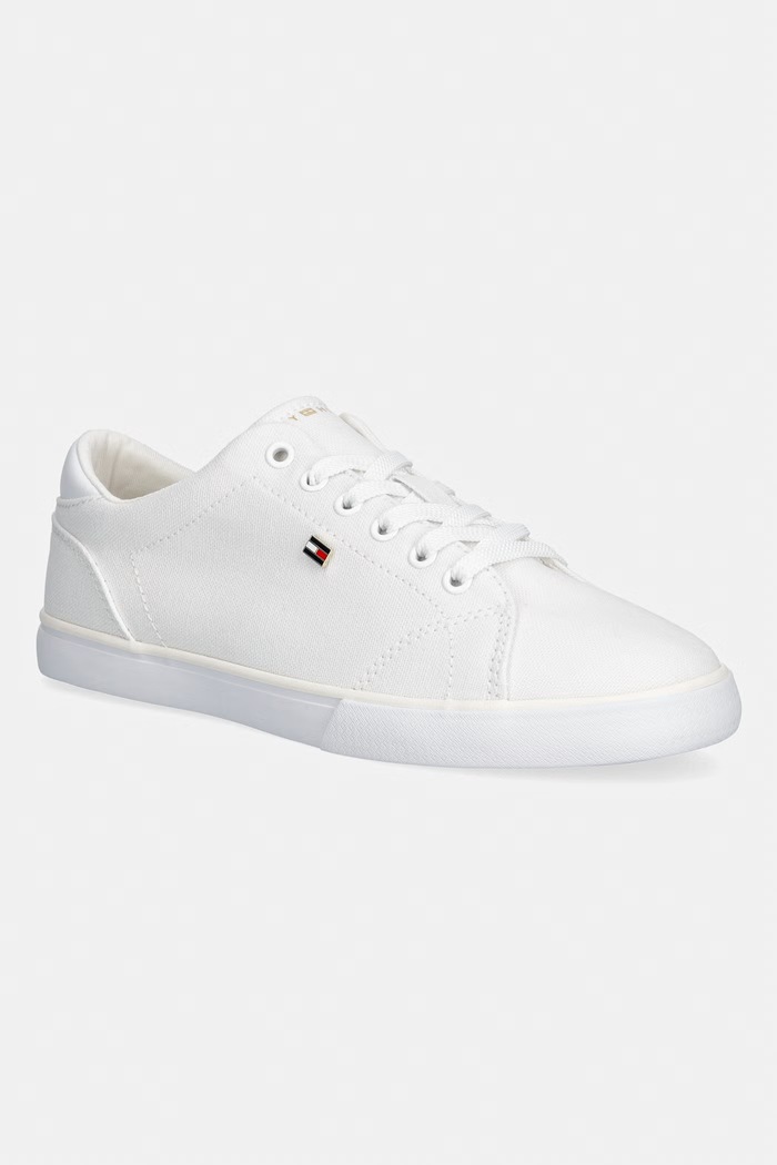 Tommy Hilfiger TH LOW PROFILE VULC CANVAS tenisky dámské bílá FW0FW09102
